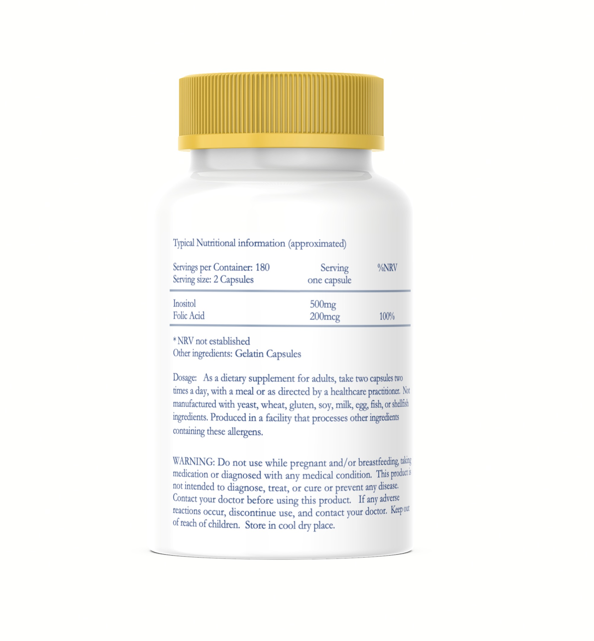 Inositol with Folic Acid 180 Capsules